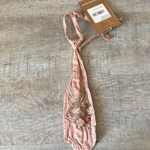 Magnolia Rose-Pink Quilted Fabric Accessory with Graphic Patch-tie